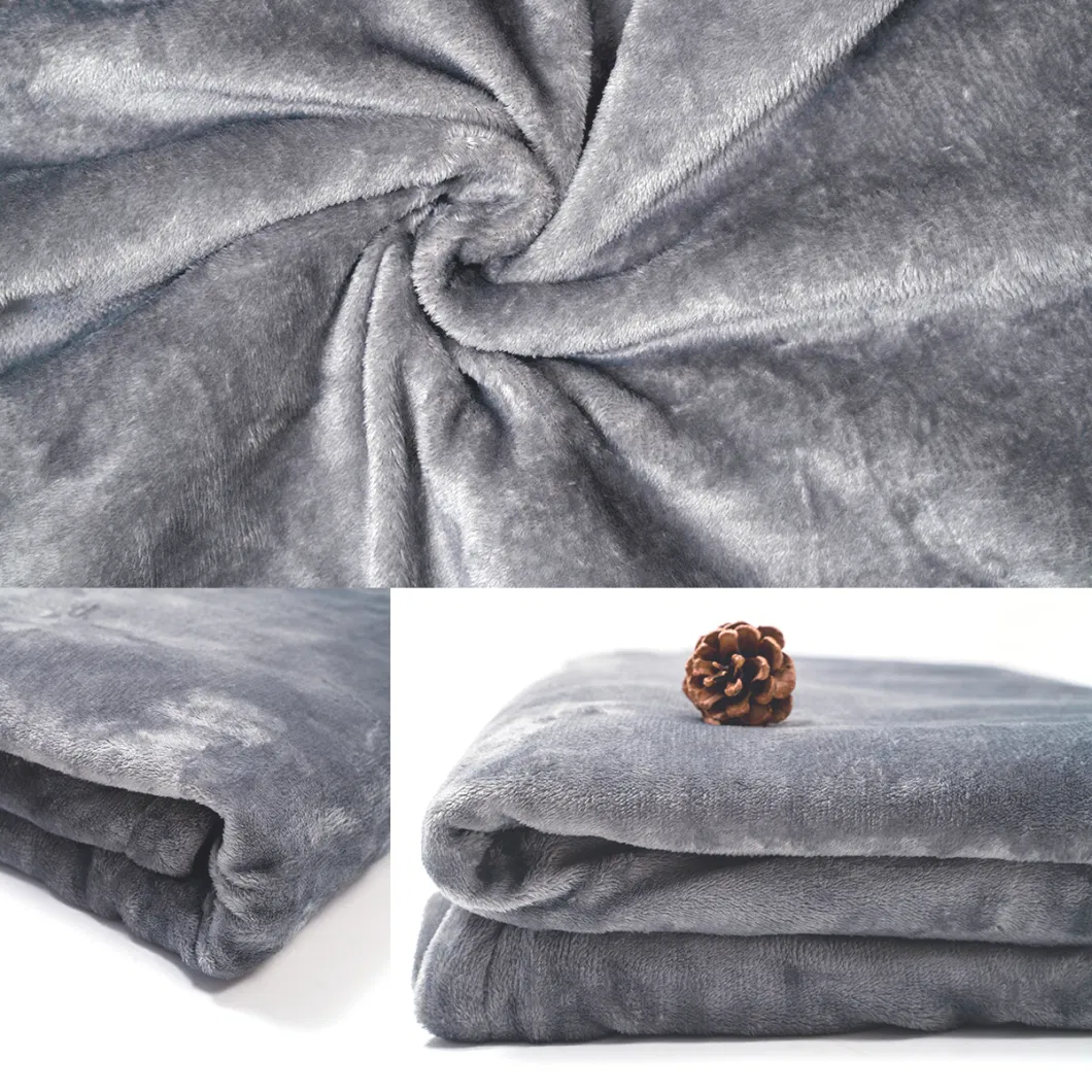 Tuya System Wireless Connected Electric Heating Throw Single Controller, Gray Flannel, Machine Washable 50*60 Inch