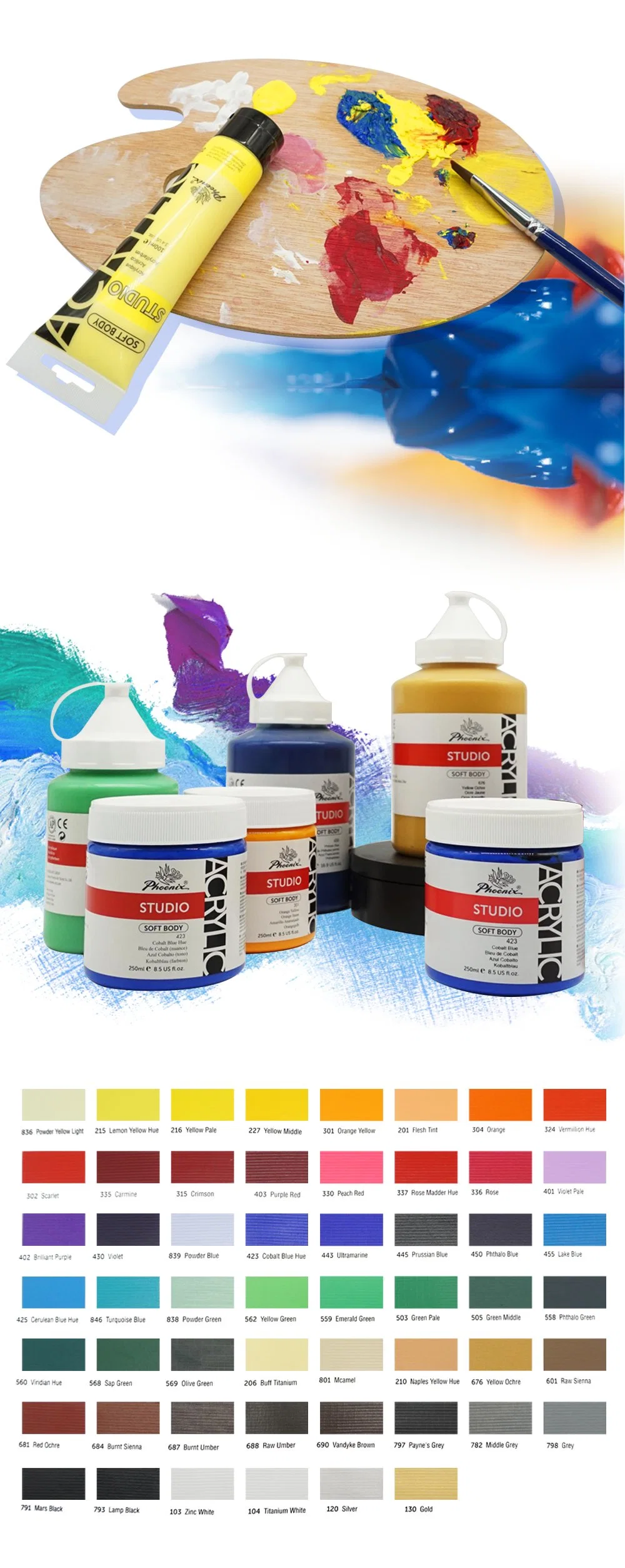 CE Wholesale 100ml Acrylic Paint Color