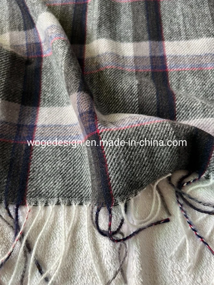 Hot Sales Unisex Jacquard Cashmere Felling Polyester Yarn Warm Winter Tartan Shawl Accessory