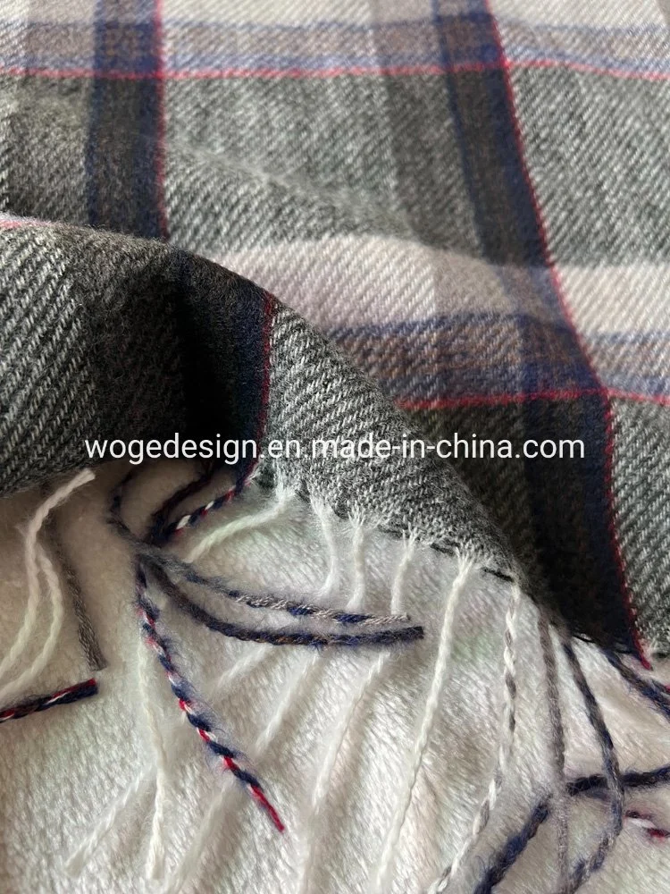 Hot Sales Unisex Jacquard Cashmere Felling Polyester Yarn Warm Winter Tartan Shawl Accessory